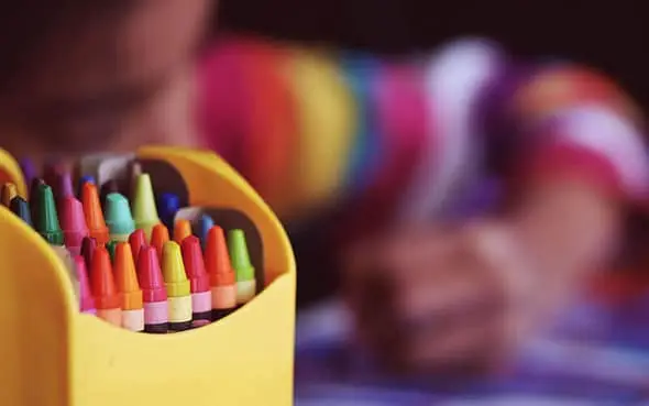 Crayons in nursery setting